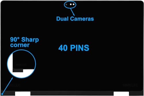 15.6' Screen Replacement for Dell Inspiron 15 5568 i5568 5578 i5578 5579 P58F P58F001 YM0K7 0YM0K7 0079Y 00079Y LCD Touch Screen 40 pins FHD 1920x1080 Digitizer Assembly (Dual Cameras)