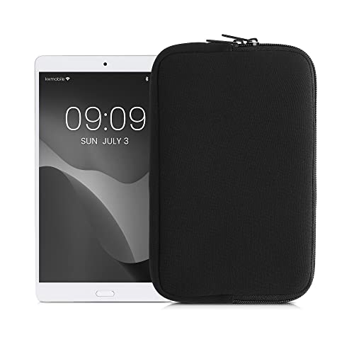 kwmobile Neoprene Pouch Compatible with 8'-8,4' Tablet - Universal Sleeve Case Cover with Zipper for Tablet - Black