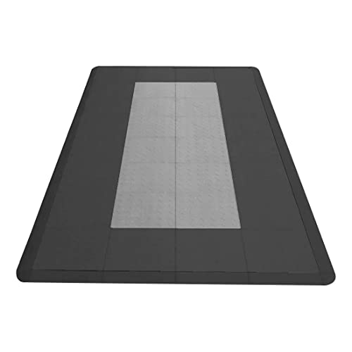 Speedway Tile Motorcycle Garage Floor Mat (Black/Grey)