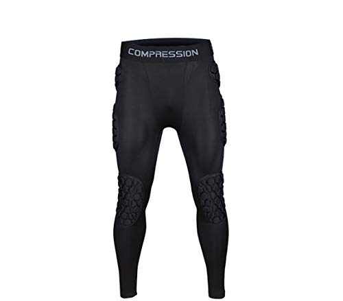 Jellybro Mens Padded  Compression Pants Football Girdles Athletic Leggings for Soccer Basketball Paintball Hockey