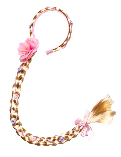 Party Chili Long Hair Princess Hairpiece Long 29' Cosplay Braided Wigs for Girls Princess Dress Up Accessories (Rapunzel Headband)
