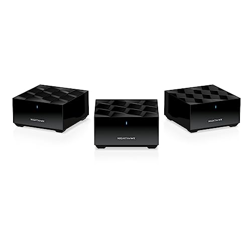 NETGEAR Nighthawk Advanced Whole Home Mesh WiFi 6 System (MK63S) with Free Armor Security – AX1800 Router with 2 Satellite Extenders, Coverage up to 4,500 sq. ft. and 25+ devices