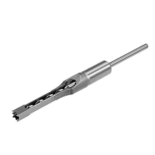 uxcell Square Hole Drill Bit, 3/8' High-Carbon Steel Hollow Chisel Mortise Power Tool for Woodworking