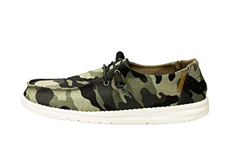 Hey Dude Women's Wendy Camo Size 8 | Women’s Shoes | Women’s Lace Up Loafers | Comfortable & Light-Weight