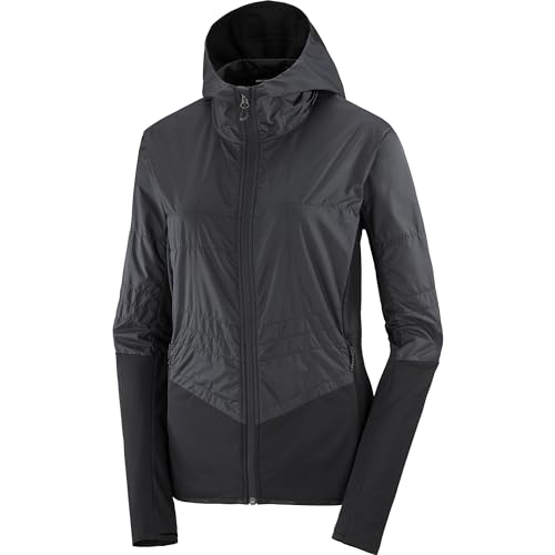 Salomon Women's Standard Midlayer Jacket Hoodie, DEEP Black, Medium
