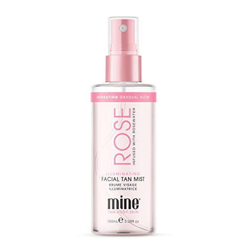 MineTan Rose Self Tanner Face | Lightweight, Ultra Hydrating Face Tanner That Absorbs Instantly For An Illuminating Skin Finish & Luminous Self Tan, Self Tanner Face Spritz, Vegan & Cruelty Free