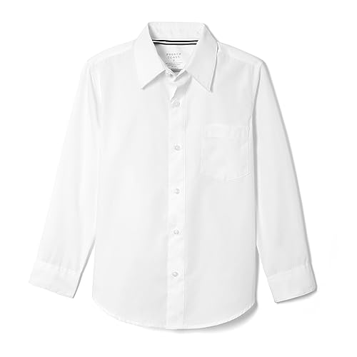 French Toast Boys' Long Sleeve Classic Dress Shirt (Standard & Husky), White, 5
