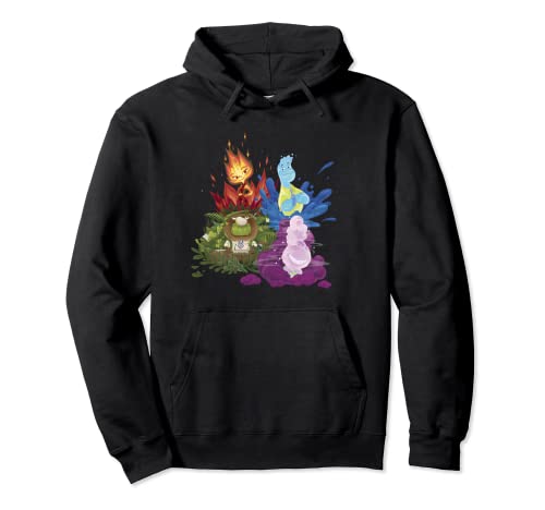 Disney Pixar Elemental Four Elements Group Shot Poster Pullover Hoodie