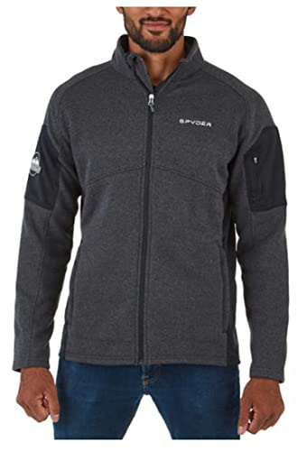 Spyder Men's Empire Full Zip Jacket, Gray/Black, Large