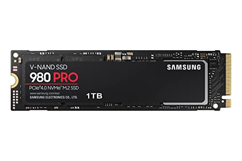 SAMSUNG 980 PRO SSD 1TB PCIe 4.0 NVMe Gen 4 Gaming M.2 Internal Solid State Drive Memory Card , Maximum Speed, Thermal Control MZ-V8P1T0B/AM