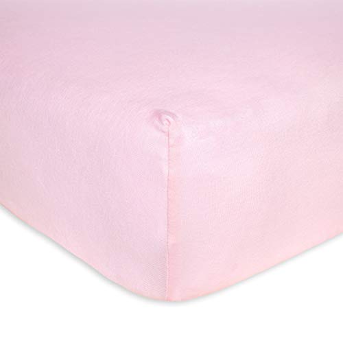 Burt's Bees Baby - Solid Fitted Crib Sheet, 100% Organic Crib Sheet for Standard Crib and Toddler Mattresses (Blossom) , 52x28x8 Inch (Pack of 1)