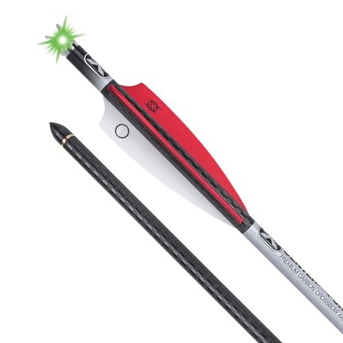 TenPoint EVO-X Lighted CenterPunch - 20' Carbon Crossbow Arrows, Pack of 3 - with Alpha-Blaze System, Alpha-Nock HP & HP Aluminum Bushing