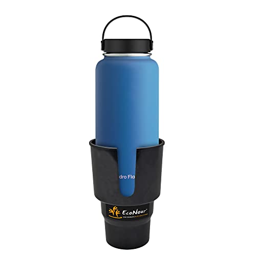 EcoNour Cup Holder Expander for Car to Keep Hydro Flasks (32/40 oz), Yeti, Nalgene & Stanley Water Bottles | Large Cup Extender Holder for Car to Carry Drinks | Detachable Car Coffee Mug Adapter