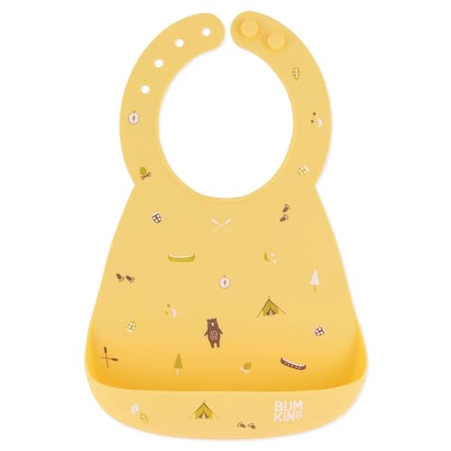 Bumkins Bibs, Silicone Pocket for Babies, Baby Bib for Girl or Boy, for 6-24 Months Up to Toddler, Essential Must Have for Eating, Feeding, Baby Led Weaning Supplies, Mess Saving, Camp Gear Green