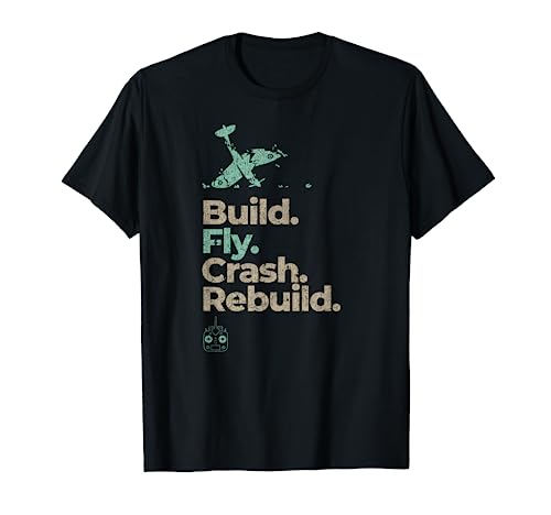 Vintage RC Plane Gifts Build Fly Crash Rebuild Airplane T-Shirt