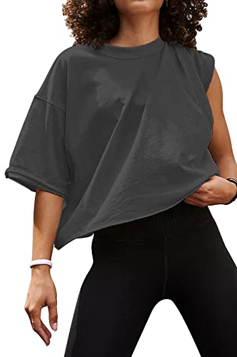 Oversized Crop Tops Dark Grey