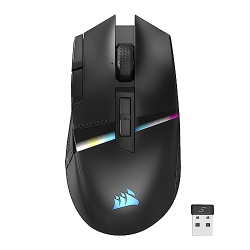 Corsair DARKSTAR RGB Wireless Gaming Mouse for MMO, MOBA - 26,000 DPI - 15 Programmable Buttons - Up to 80hrs Battery - iCUE Compatible - Black