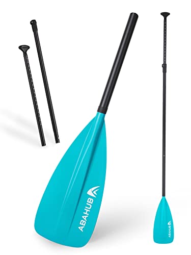 Abahub SUP Paddles - 3 Piece Adjustable Stand up Paddle - Lightweight Oar for Paddleboard, Aluminum Alloy PU Coated Shaft 68' - 85', Black Plastic Nylon Blade