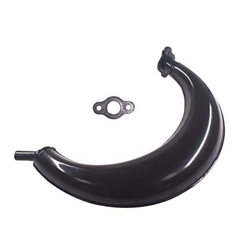 HGC 40mm Half Moon Silencer Muffler Exhaust Black For 49cc 60cc 66cc 80cc 2-Stroke Engine Motor Motorized Bicycle Bike