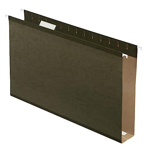 Pendaflex Extra Capacity Reinforced Hanging File Folders, 2', Legal Size, Standard Green, 1/5 Cut, 25/BX (4153x2)
