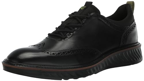 ECCO Men's ST.1 Hybrid Brogue Oxford, Black, 9-9.5