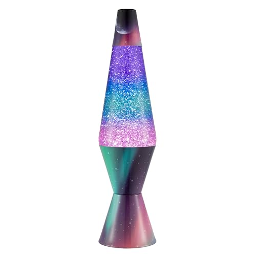 Lava Original Lamp - 14.5' Polar Glimmer - Silver Glitter, Multicolor Base and Globe- Home Décor Motion Light - 2048