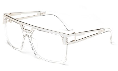 'Rox' Thick Frame Rapper 80's 90's Retro Design Clear Lens Frames