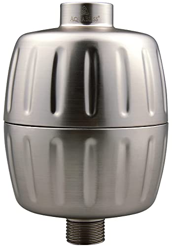 AquaBliss HD HEAVY DUTY High Output Shower Filter – Latest Superior Advanced 30x Filter Media - Universal Multi-Stage Shower Head Filter for Chemicals, Chlorine, Pesticides (SF500) - Brushed Nickel