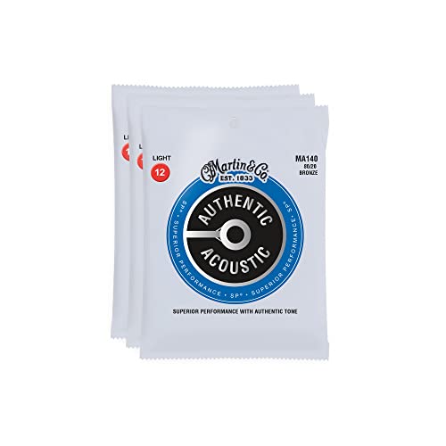 Martin MA140 Authentic Acoustic SP 80/20 Bronze Light 12-54 (3-Pack Bundle)