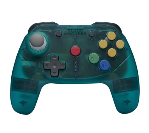 Retro Fighters Brawler64 Wireless Nintendo Switch Controller Online Bluetooth NSO Edition, Blue