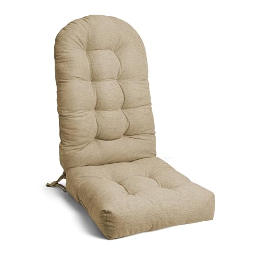 RULAER Adirondack Chair Cushion Outdoor/Indoor High Back Waterproof Rocking Chairs Cushions Comfort and Durability Non-Slip Patio Lounge Seat Pads(Beige)