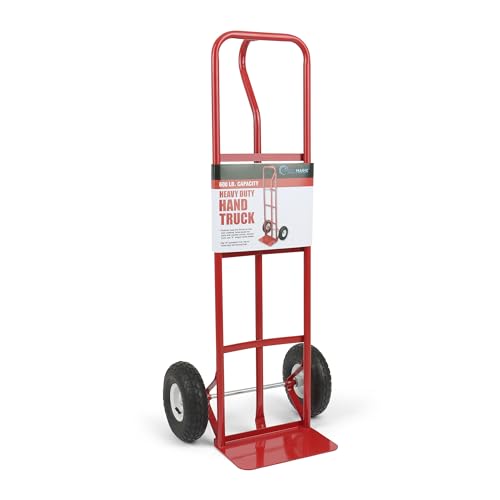Simpli-Magic Steel Pneumatic Hand Truck Dolly - 600-Lb. Capacity, 10in. Tires, Premium American Red Finish