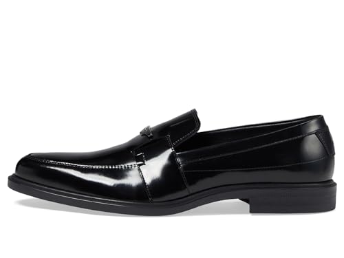 HUGO BOSS Men's Kerr Leather Monk Shoes Strap Loafer, Black Galaxy, 8