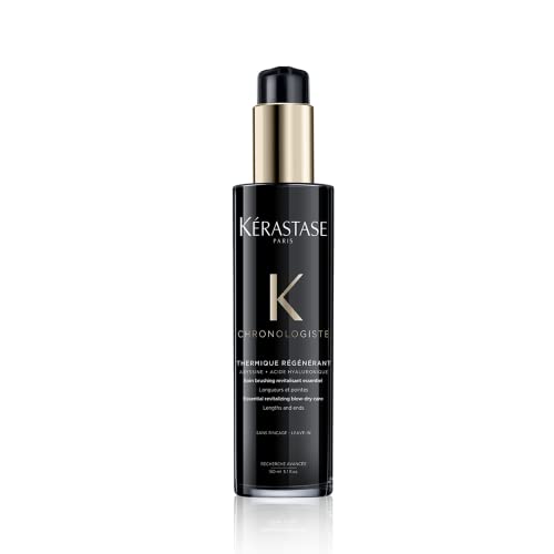 KERASTASE Chronologiste Thermique Régénérant Hair Serum | Heat Protectant | Prevents Breakage, Controls Frizz & Protects Against Humidity | With Argan Oil | For Dry, Fine & Brittle Hair | 5.1 Fl Oz