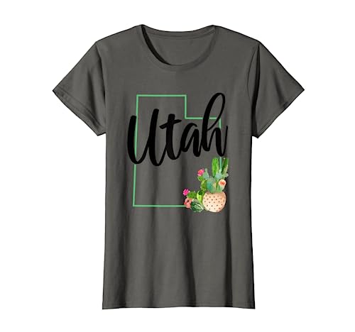 Utah Pride State Map Cactus Vintage Utah T-Shirt