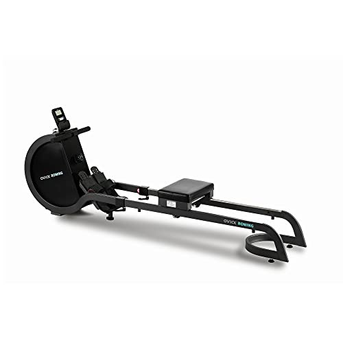 OVICX R100 Foldable Home Rower with Adjustable Foot Plate, Extra Long Track, and 16 Point Intensity Levels for Full-Body Workouts