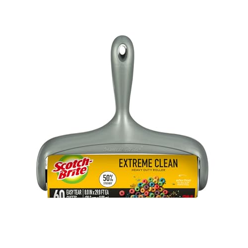 Scotch-Brite 50% Stickier Large Surface Lint Roller, Works Great On Pet Hair, 60 Sheets