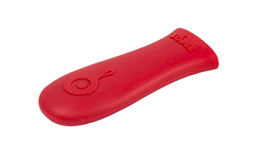 Lodge Silicone Hot Handle Holder - Red Heat Protecting Silicone Handle for Lodge Cast Iron Skillets with Keyhole Handle 5-5/8' L x 2'