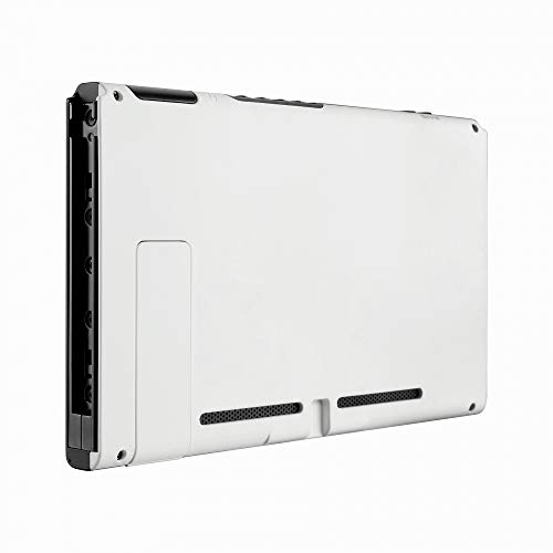 eXtremeRate White Console Back Plate for Nintendo Switch, DIY Replacement Housing Shell Case for Nintendo Switch Console with Kickstand [Only The Backplate, NOT The Console]