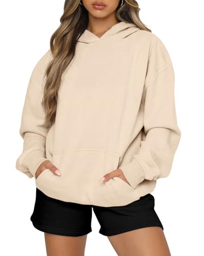 onlypuff Hoodies for Women Off White Sweatshirts Hooded Pullover Casual Workout Top Tunics M
