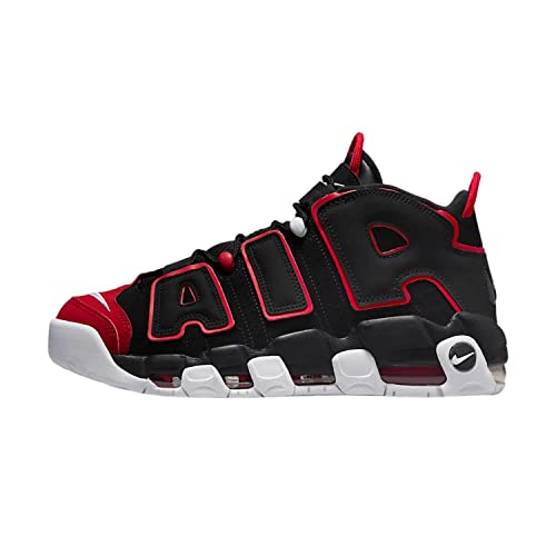 Nike Mens Air More Uptempo '96, Black/Black-University Red, 8.5