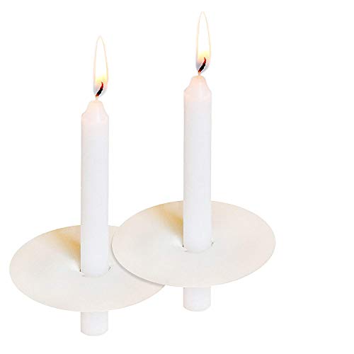 Howemon 150 Church Candles with Drip Protectors for Devotional Candlelight Vigil Service, Box of 150 Candles, Unscented White 5' H X 1/2' D, No Smoke