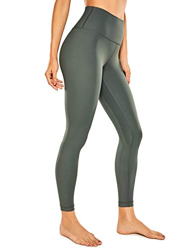 CRZ YOGA Women Naked Feeling Yoga Pants 25 Inches - 7/8 High Waisted Workout Leggings Grey Sage Large