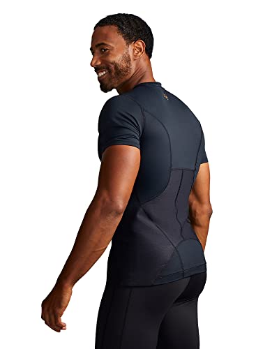 Tommie Copper Men's Lower Back Support Shirt, Compression Shirts for Men with Lower Back Pain Relief, Lower Back Support for Men, Back Relief from Low Back Pain, Black XL