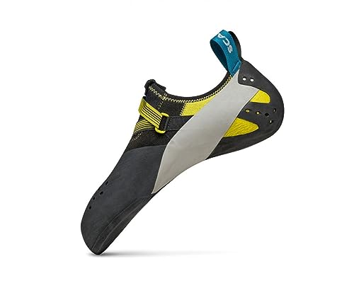 SCARPA Men's Veloce Rock Climbing Shoes for Gym Climbing - Black/Yellow - 7-7.5