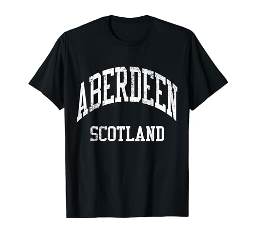 Aberdeen Scotland Retro 70s College Sports Style T-Shirt
