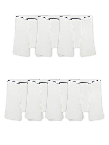 Fruit of the Loom Men's Coolzone Boxer Briefs, Moisture Wicking & Breathable, Assorted Color Multipacks, 7 Pack-White, X-Large