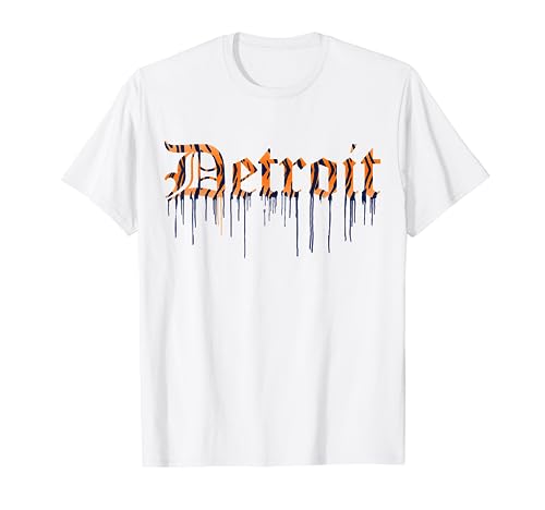 Detroit Tiger Paint Drip T-shirt, Detroit Apparel T-Shirt