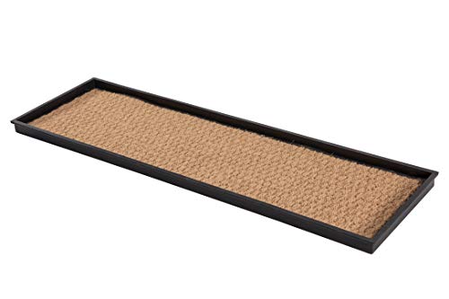 Anji Mountain Rubber Boot Tray with Coir, Fits 4 Pair (46.5” wide), Tan Insert