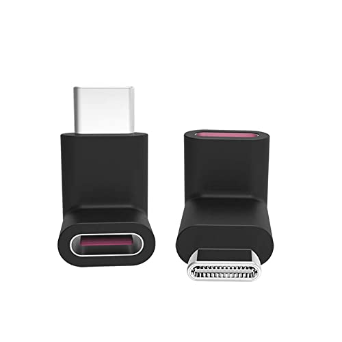 rgzhihuifz 90 Degree Right Angle Type-C Male to Type-C Female Adapter 100W 40G,up and Down 90 Degree Type-c Plug to Jack Expansion Adapter is Suitable for Notebook Computers, Mobile Phones